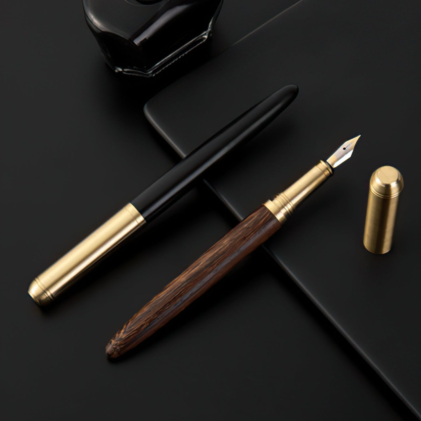 The Hemmingway | Handmade Wood and Brass Fountain Pen-9