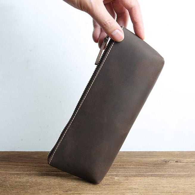 The Pallavi | Handmade Leather Pencil Case - Leather Makeup Bag-9