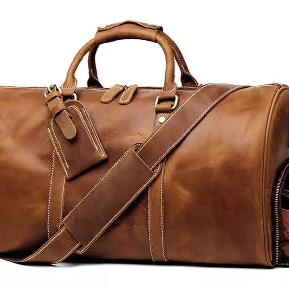 Adjustable Full Grain Leather Shoulder Strap with Metal Hooks-6