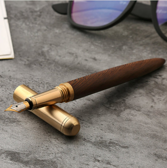The Hemmingway | Handmade Wood and Brass Fountain Pen-0
