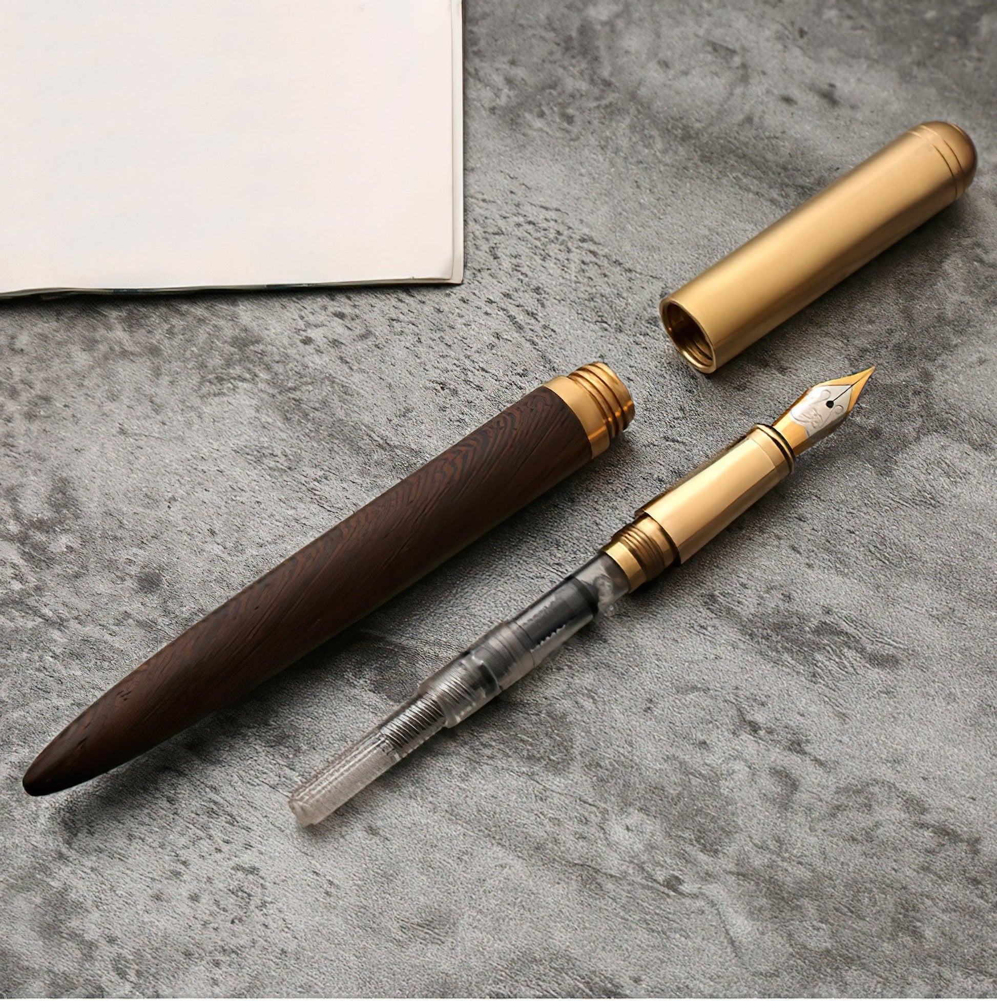 The Hemmingway | Handmade Wood and Brass Fountain Pen-3