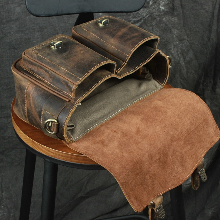 The Faust Leather Camera Bag | Crossbody Vintage Camera Messenger Bag