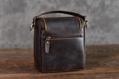 The Calista | Small Leather Camera Bag - Leather Camera Lens Case