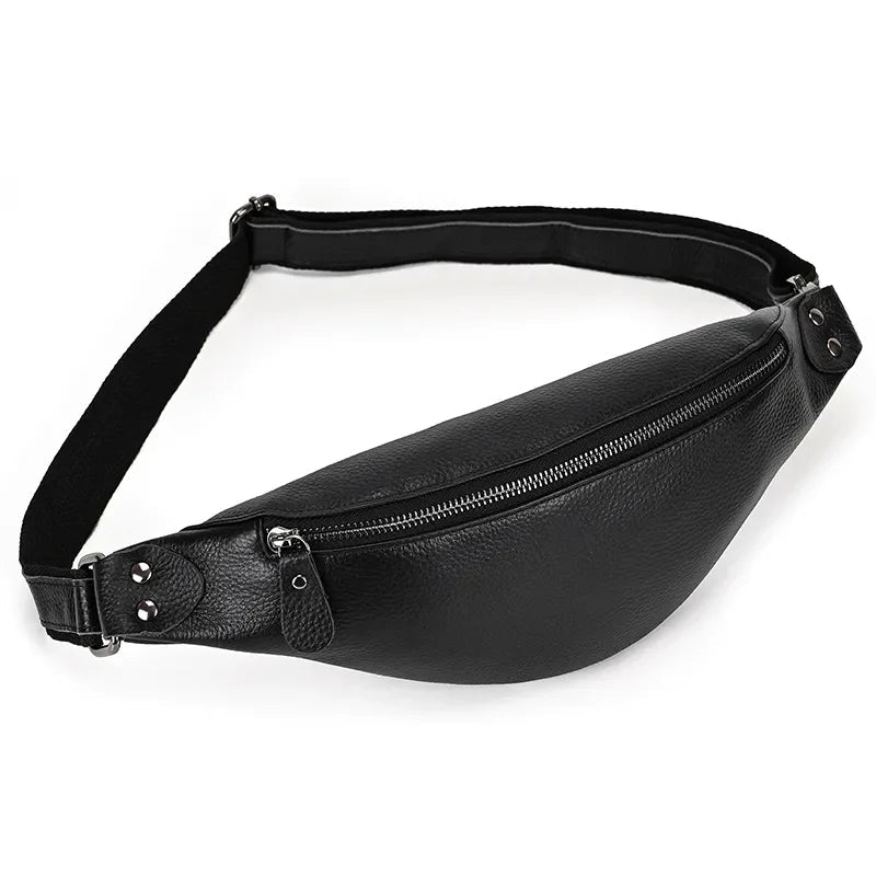 The Walcott Leather Waist Bag | Black Leather Fanny Pack-4