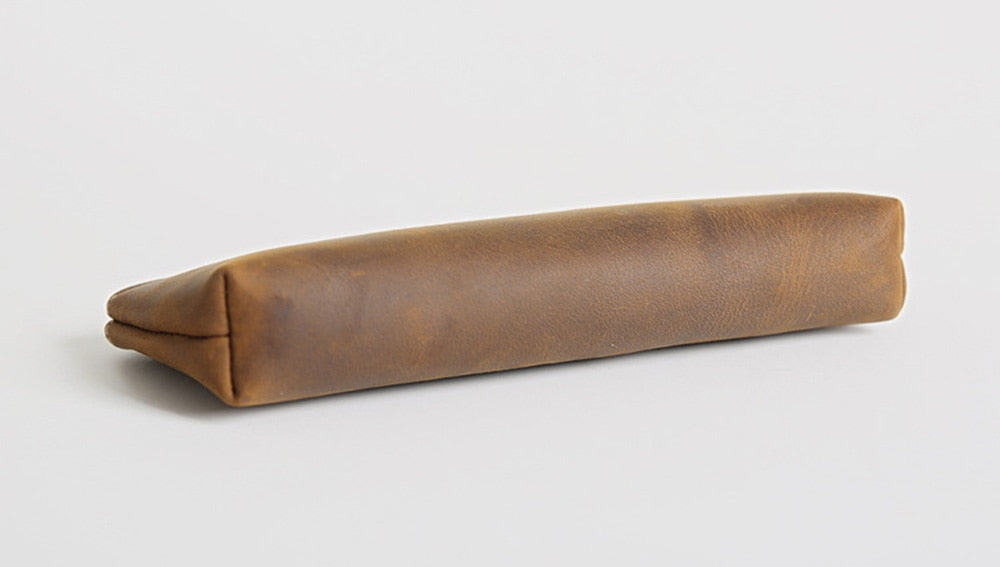 The Pallavi | Handmade Leather Pencil Case - Leather Makeup Bag-5